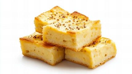 Golden-brown baked squares of cheesy goodness, perfect for a sweet treat or savory snack.