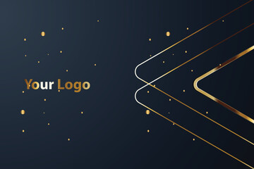 Gold lines dark background logo template