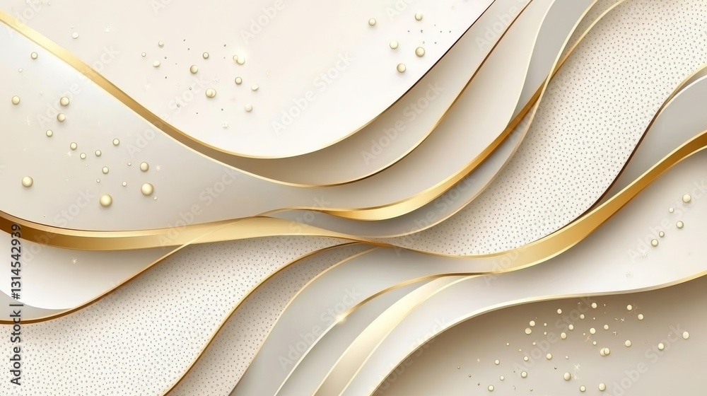 Wall mural a website banner featuring abstract golden swirls set against a beige backdrop with a flowing design
