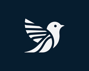 Flying bird logo design icon symbol vector illustration.