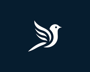 Flying bird logo design icon symbol vector illustration.