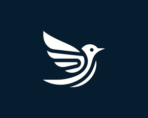 Flying bird logo design icon symbol vector illustration.