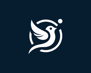 Flying bird logo design icon symbol vector illustration.
