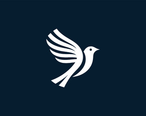 Flying bird logo design icon symbol vector illustration.