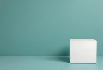 Minimalist White Square Card on a Blue Background