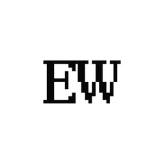 Fototapeta premium EW monogram logo design letter text name symbol monochrome logotype alphabet character simple logo