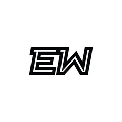 EW monogram logo design letter text name symbol monochrome logotype alphabet character simple logo