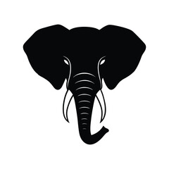 Elephant head silhouette vector illustration 