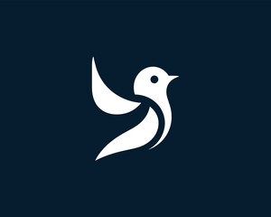 Flying bird logo design icon symbol vector illustration.