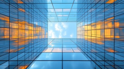 Obraz premium Skyline Reflection: A Modern Architectural Marvel