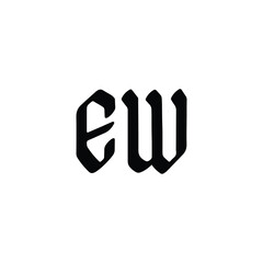 EW monogram logo design letter text name symbol monochrome logotype alphabet character simple logo