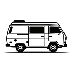 Stylish camper van icon on transparent background