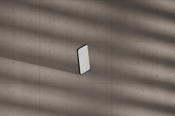 Mockup Smartphone on concrete floor. Can be used as marketing or design template
