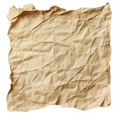 Obraz premium Crumpled Brown Paper Texture isolated on transparent background