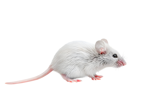 White mouse isolated on transparent background