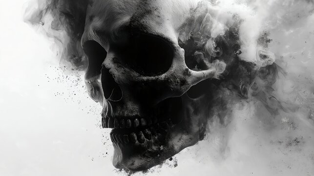 Graphic horror on the theme of fear and death. Illustration On The Theme Halloween And Graphics.	
 