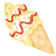 ice cream watercolor