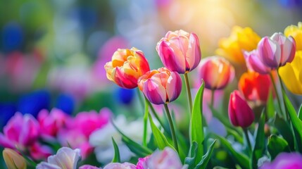 Fototapeta premium Beautiful tulip flower in Spring.