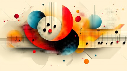 Obraz premium Illustration On The Theme Of Music And Celebration, Songs And Notes, Posters And Environment. 