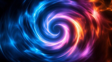 Swirling fire and ice abstract art