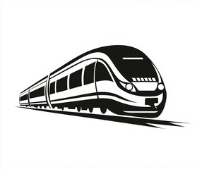 Icona del treno stilizzata. Logo per siti web o icona per pulsanti.