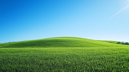 Obraz premium Green grass under the blue sky