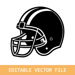 American Football Helmet Silhouette Vector Illustration
