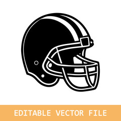 Silhouette of an American football helmet. 