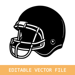 Naklejka premium American Football Helmet Silhouette Vector, football helmet flat icon, Helmets black Clip art
