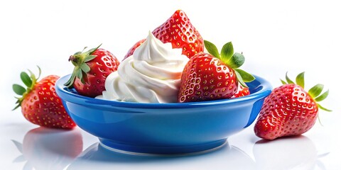 Fresh Strawberries with Whipped Cream - Minimalist Dessert Ad