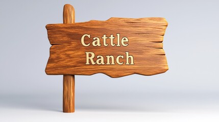 Rustic Wooden Sign for Cattle Ranch Displaying a Natural Look