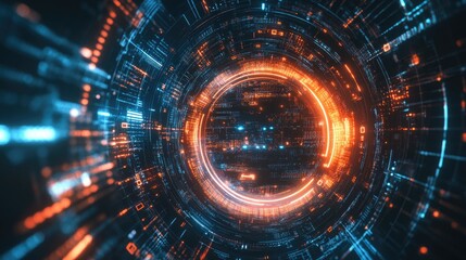 Obraz premium An artistic representation of a Wi-Fi symbol composed of digital elements and glowing lines, set against a futuristic background to signify advanced technology.