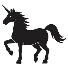 black unicorn sign on a white background