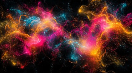 Fototapeta premium Vibrant Energy Streams Across Dark Background