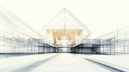 Obraz premium Twin Apex Roof and Interior Corridor