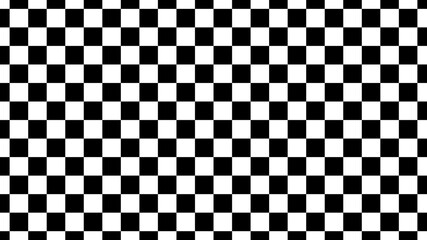 Fototapeta premium Black and white minimalist checkered pattern. Checkerboard trendy seamless pattern. Chess board background. Checkered backdrop. Psychedelic background with squares. Race flag repeatable simple texture
