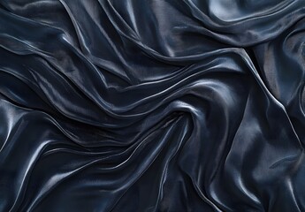 Obraz premium dark satin fabric with elegant folds and flowing texture, luxurious and abstract