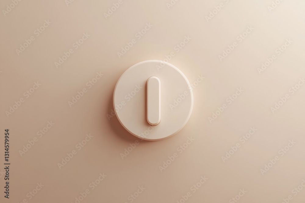Poster Minimalist power button icon design on a neutral background with ample text space and balanced composition elements for accessibility