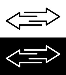 Arrows data transfer icons set. money exchange, swap, sync, migration data icon sign symbol. Black and white design on isolated background. Vector Illustration.