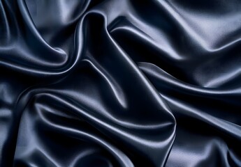 Obraz premium abstract luxury silk fabric in dark blue. It is a close-up shot