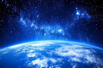 Obraz premium Earthrise, starry night, cosmic view