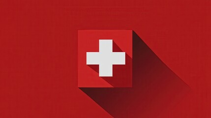 Simple Swiss flag design with red background and white cross.