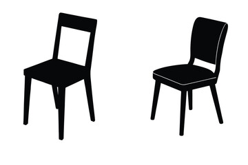 Simple chair  Silhouette vector illustration 