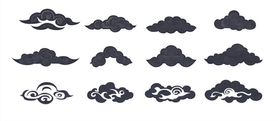 silhouette of auspicious clouds,