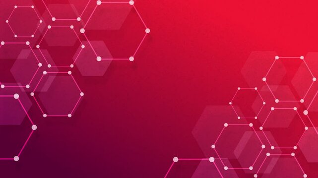4k of red pentagon shapes animated background