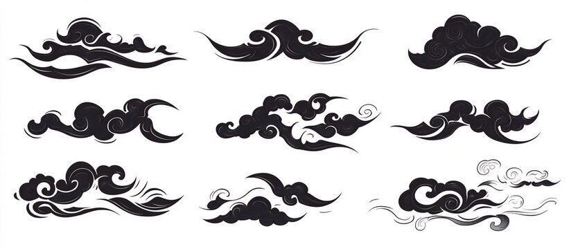 silhouette of auspicious clouds,