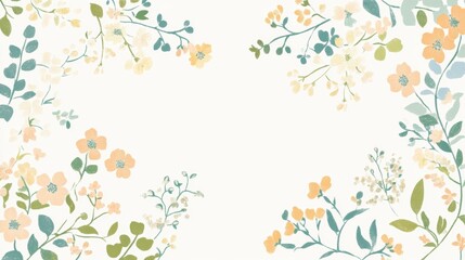 Beautiful background template made of Spring flowers.