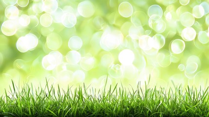 Fresh green grass, bokeh background, spring, nature, website banner