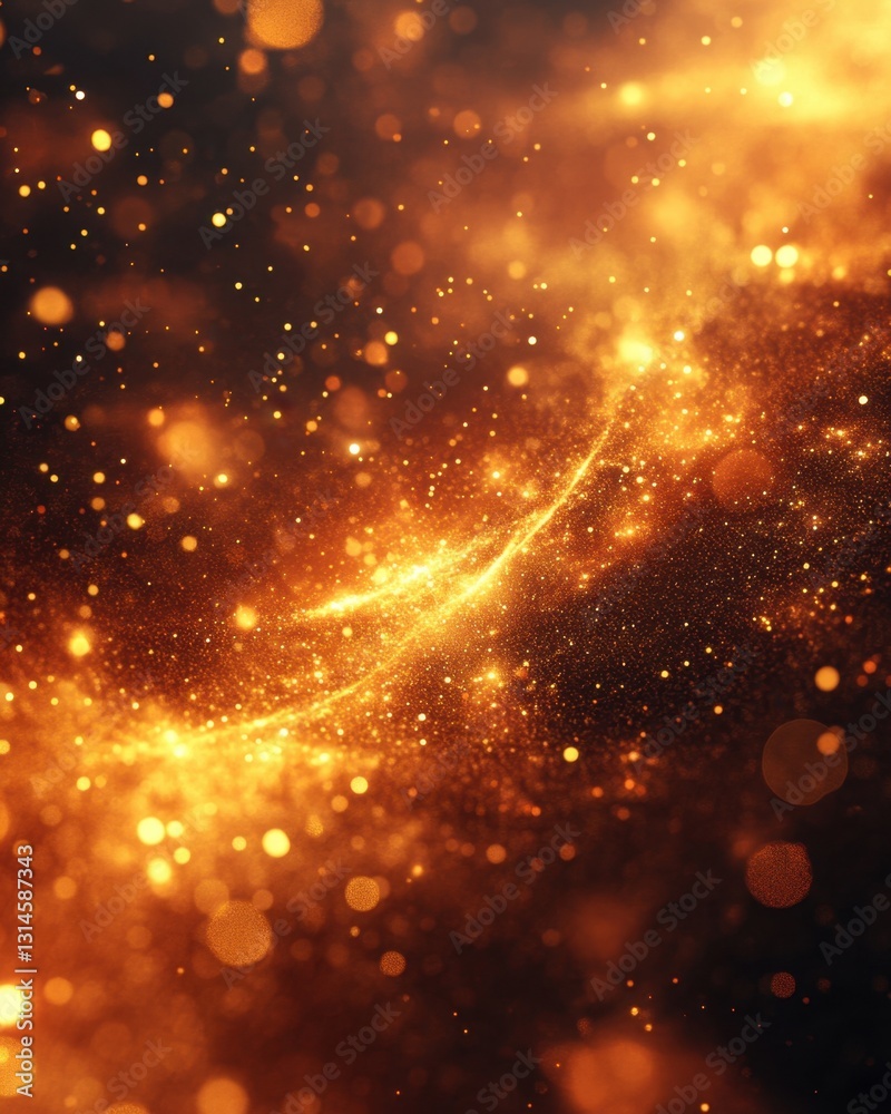 Canvas Prints abstract golden light trails on dark background creating a magical and dreamy cosmic atmosphere