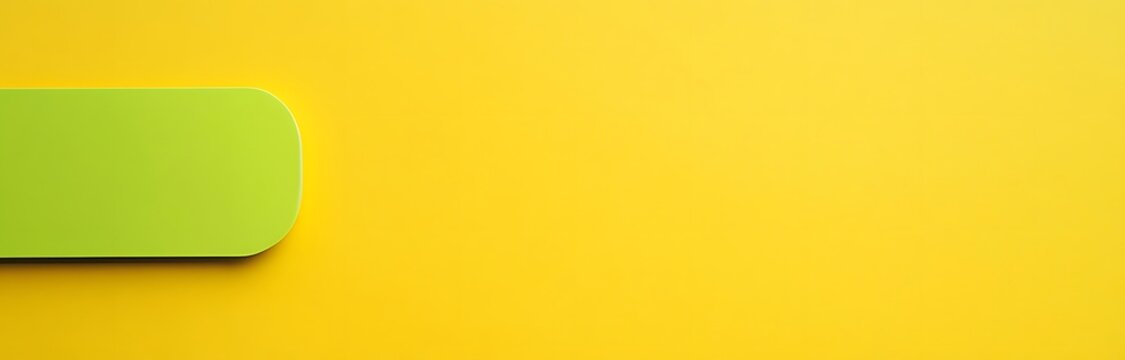 a green rectangular shape, set against a vibrant yellow background, creating a simple yet striking minimalist design